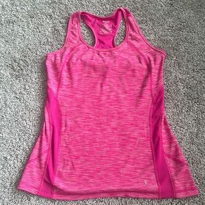 Danskin Now women’s Small fitted pink racerback tank with built in sports bra!